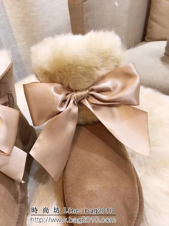 UGG 109836018秋冬 518新款 gita bow mini 絲帶蝴蝶結 短筒雪地靴 QZS2877